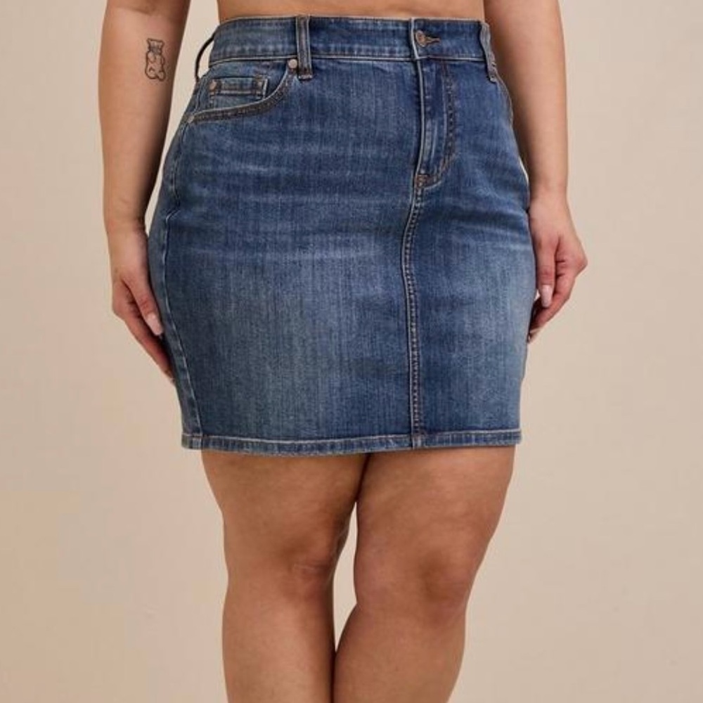 Torrid Classic Blue Denim Mini Skirt